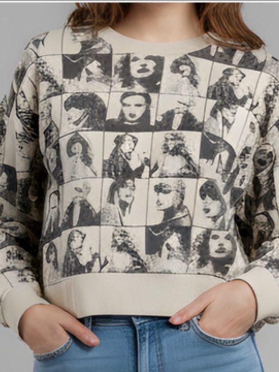Taylor Swift Tops - Taylor Swift The Eras Tour Beige Cropped Sweatshirt Sz Small